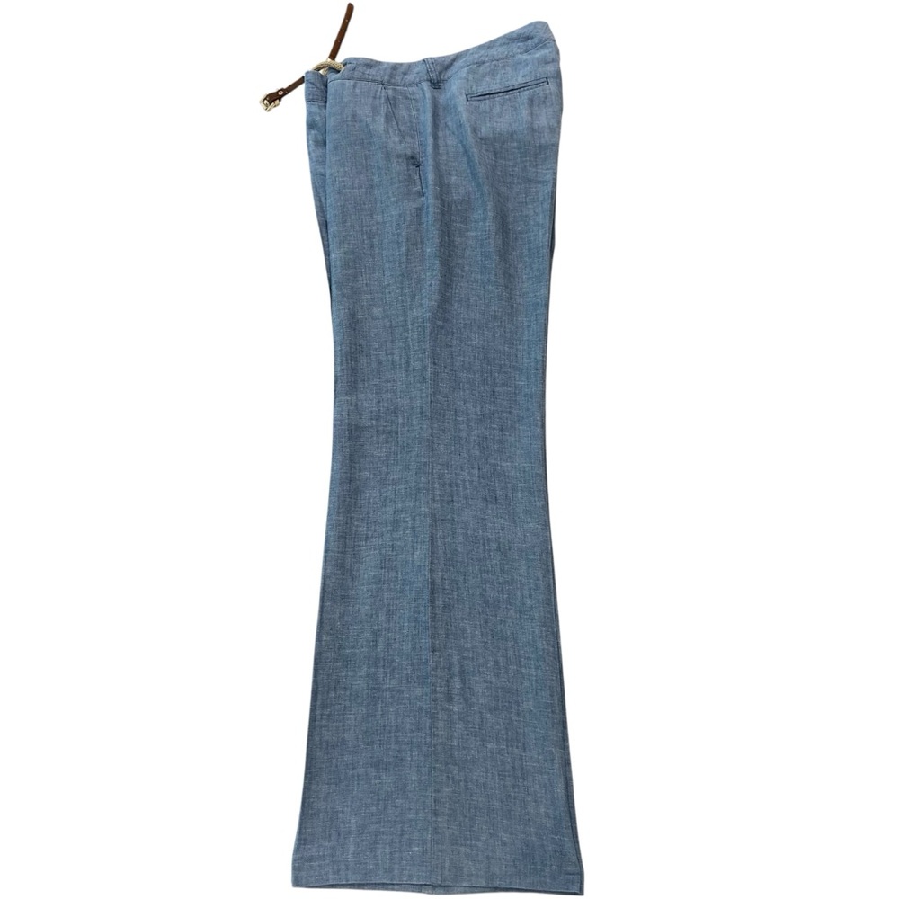 Michael Kors trousers pant wide leg light blue linen &cotton blend lightweight 8 - Picture 3 of 16